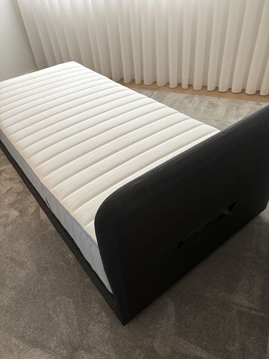 Cama de solteiro SLATTUM com colchão VALEVÅG