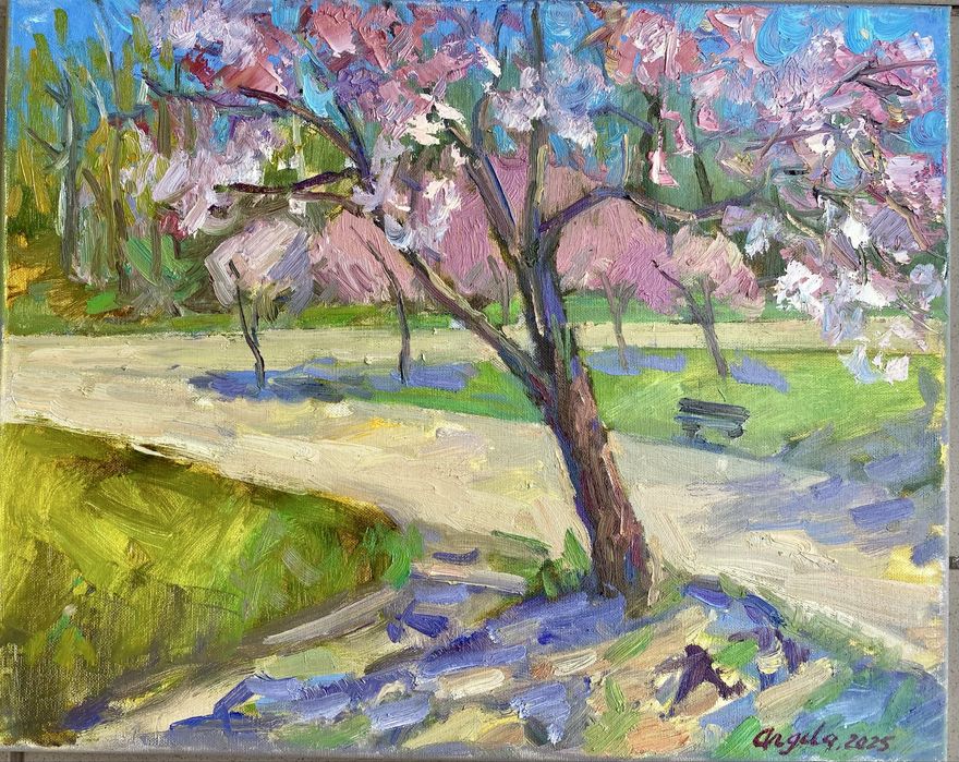 wiosenne pejzaże olejne