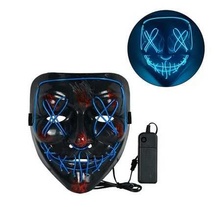 2 szt. Maska LED Purge Halloween 3 tryby świecenia 2 kolory Zestaw