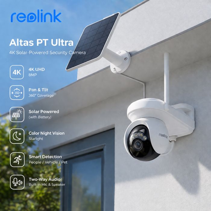 Нова wifi 4K камера відеоспостереження Reolink Altas PT Ultra + панель