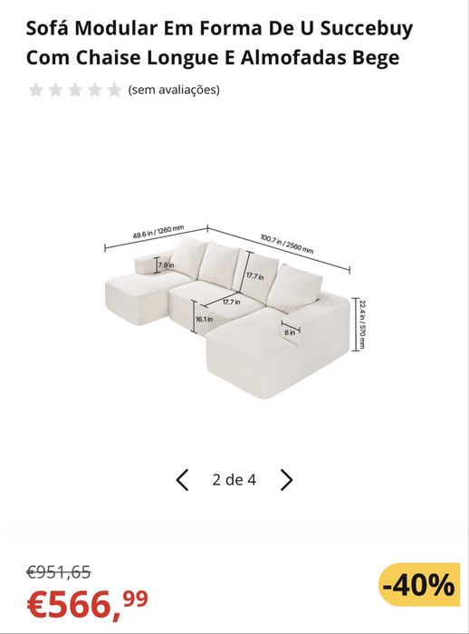 Sofá modular branco novo nunca usado