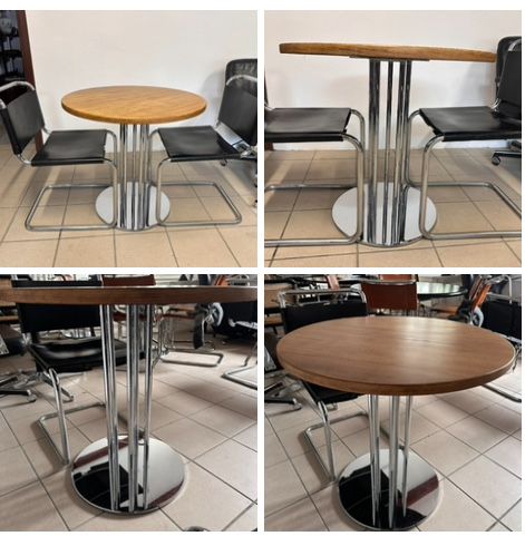 Thonet S1047 stół po renowacji. Średnica blatu 78cm