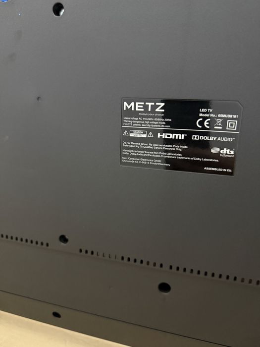 Телевізор 65" Metz 65MUB8101 4K Ultra HD / Android TV / Німеччина