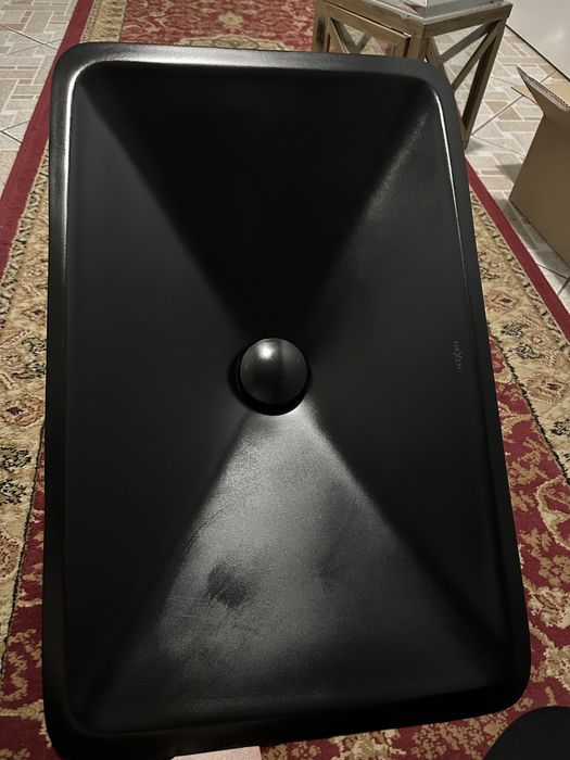 Mexen umywalka nablatowa z konglomeratu, czarna, niska