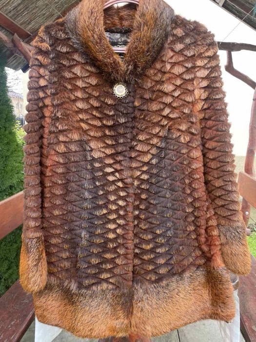 Шуба натуральна ондатра стрижена, розмір L