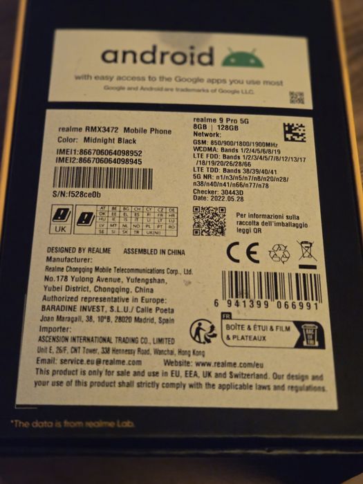 Realme 9 pro 5g 8gb+opaska Huawei