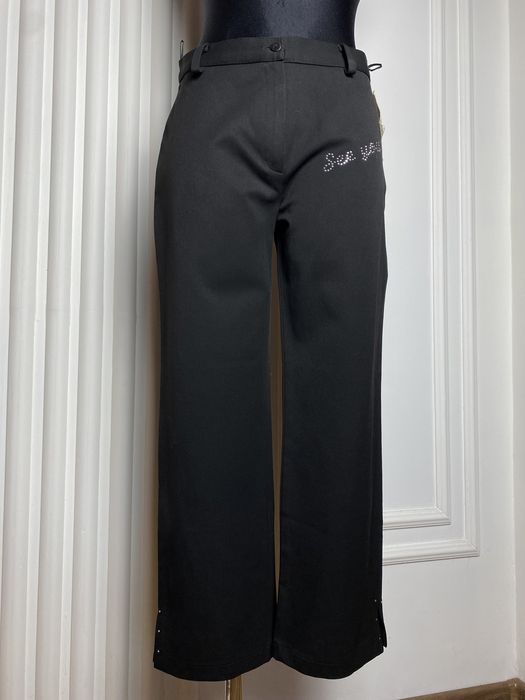 Spodnie damskie czarne proste 38 S/M M Ciao Bella  bawełna cekiny