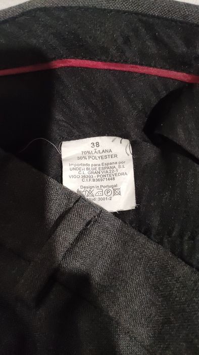 Calças de fato de lã