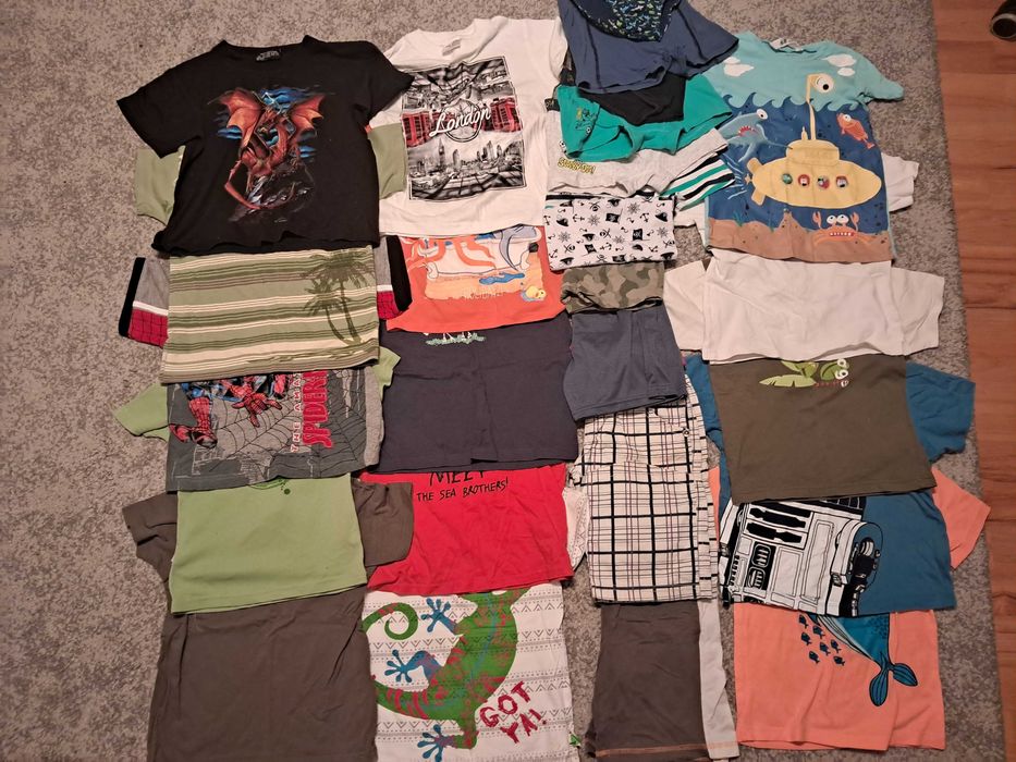 Paka dla chłopca 110 - 116 cm 25 szt mix głównie lekkie. Na lato