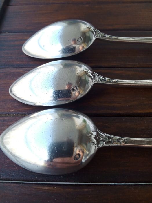 Trzy łyżeczki Piotr Łątkowski próba 800, sygnatura 20-1931 rok