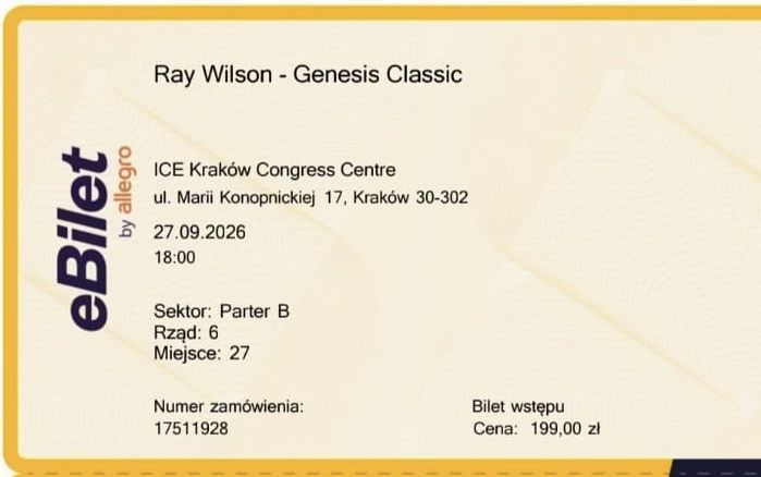 Bilety na koncert Ray Wilsona