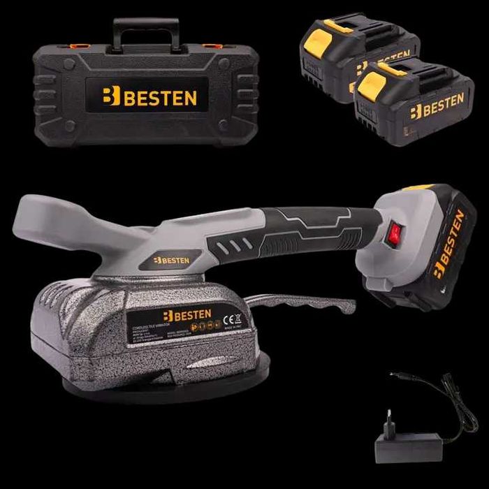Акумуляторна віброприсоска для плитки BESTEN BE0002855 2 АКБ 24V/5Ah