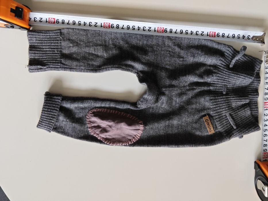 Cubus 68 szare wełniane spodnie dzianinowe 100% merino wool