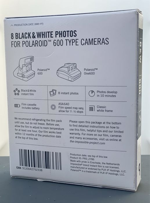 Filme istantaneo Impossible 600 B&W