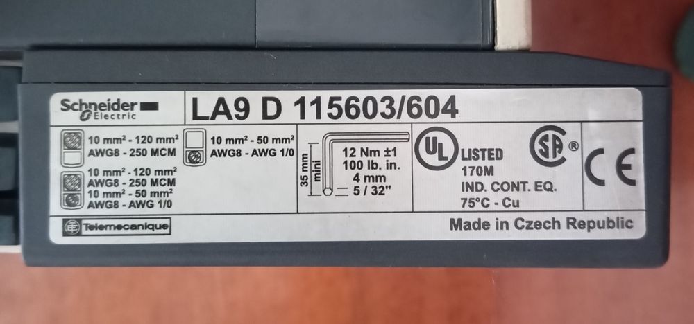 Контактор Schneider LC1D115A.   Чехія.