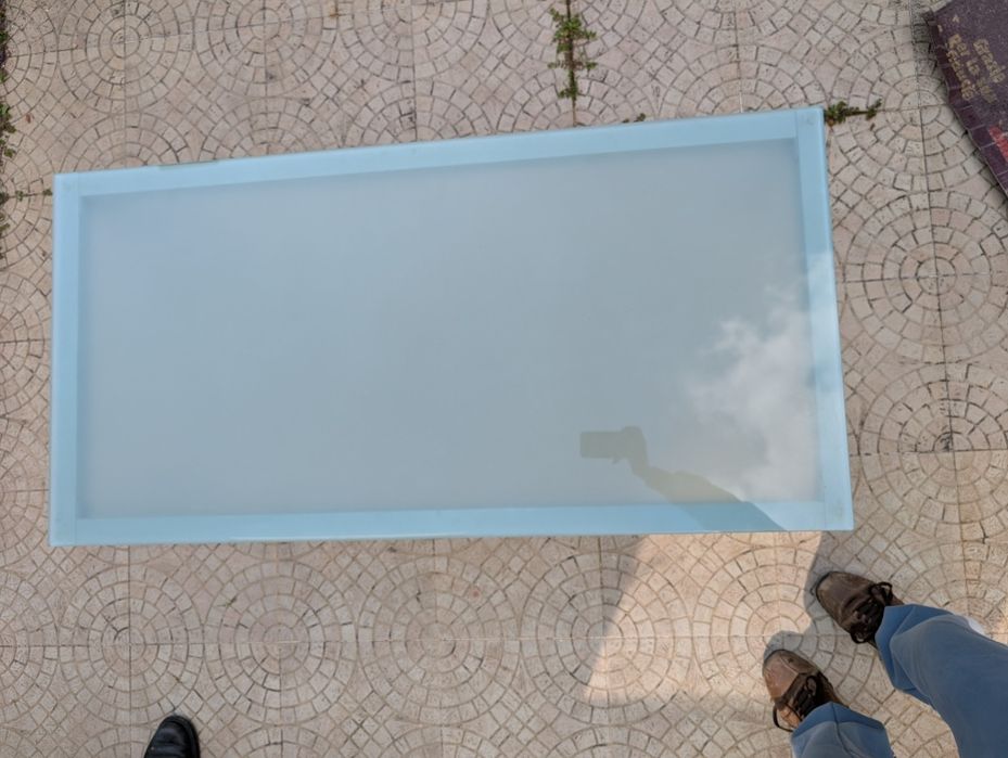 Mesa em vidro temperado centro de sala
