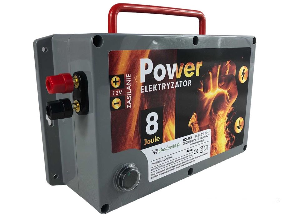 Pastuch Elektryzator elektryczny mocny POWER 8J ogrodzenie do 95km