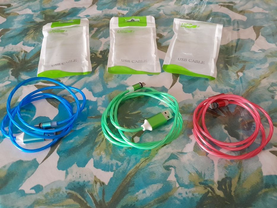 Kabel USB c micro usb nowe świecące