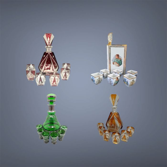 Антикварний сервіз сервиз бокали графін штоф графин келихи рюмки бокал