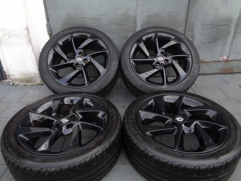 Czarne alufelgi Opel 17 cali 4x100 Corsa D E OPC Line, Astra + opony