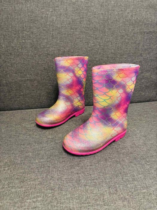 Дитячі гумові резинові чоботи, гумаки р.27, уст.17,5см., рожеві