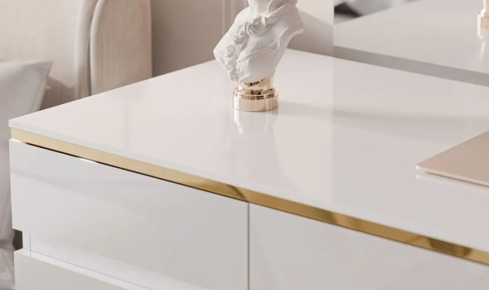 Biurko z szufladami Białe - połysk