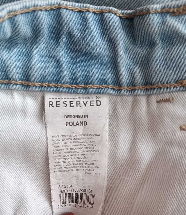 Spodnie męskie  jasny jeans RESERVED LOOSE 34