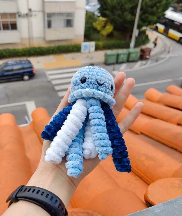 Jellyfish | Medusa Azul em Crochet | Amigurumi