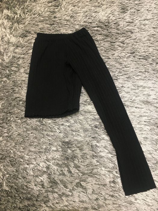Czarny Crop Top bez ramion (prążkowany) XS/S