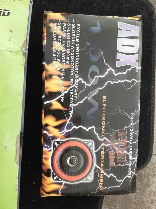 Głośniki samochodowe dwudrożne 100w 89mm zielone, itp.