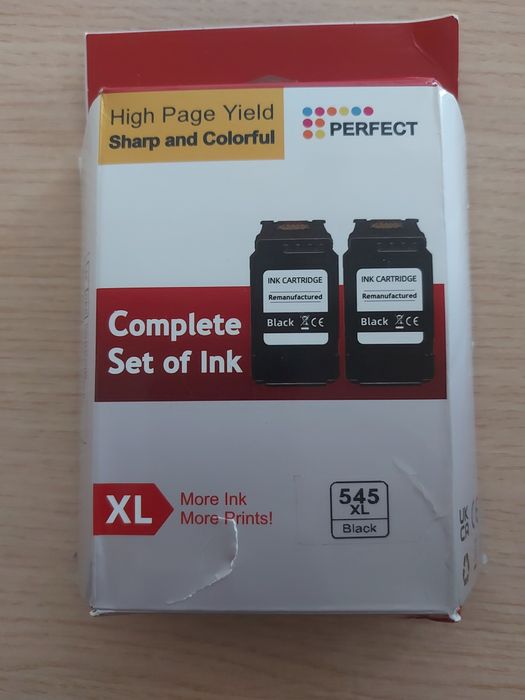 2x tusze czarne XL do Canon pixma 545 zestaw
