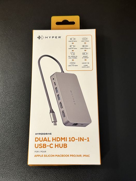 NOWY Adapter przejściówka Targus Hyperdrive Dual HDMI 10 in 1 USB-C