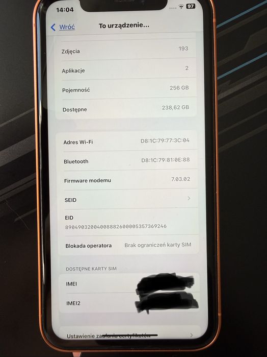 iPhone XR 256GB | Face ID | Bateria 100% | Pudełko | Obudowa 17 Pro.