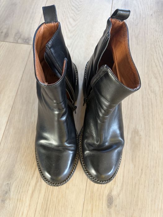 Givenchy- Polbuty skorzane czarne rozm 36