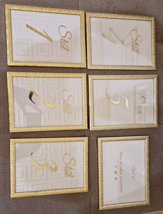 Numeracja stolików dekoracje weselne komplet