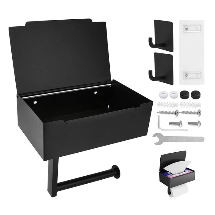 тримач для туалетного паперу з полицею.