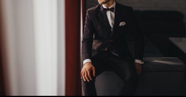 Garnitur ślubny bordo J. Fryderyk kamizelka