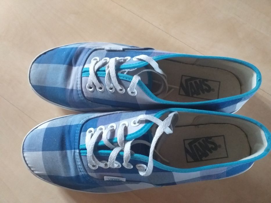 Vans trampki rozmiar 38,5 kratka niebieskie