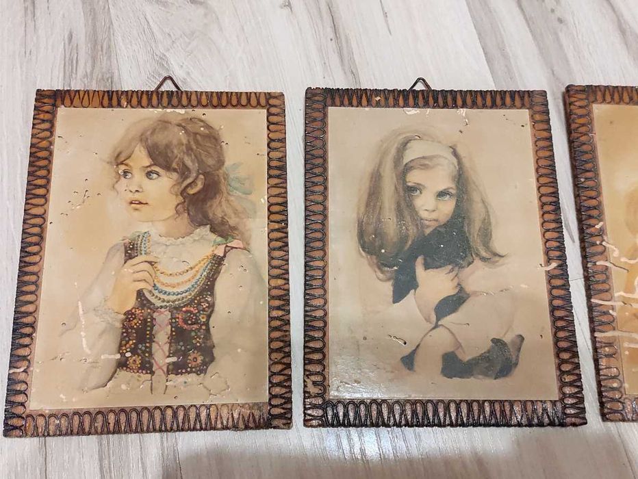 Danuta Muszyńska - Zamorska, obrazki na drewnie dzieci PRL