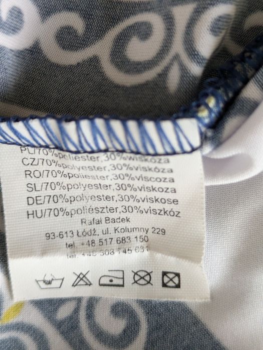 Bluzka damska we wzory mandala żółto-granatowa r. M/L