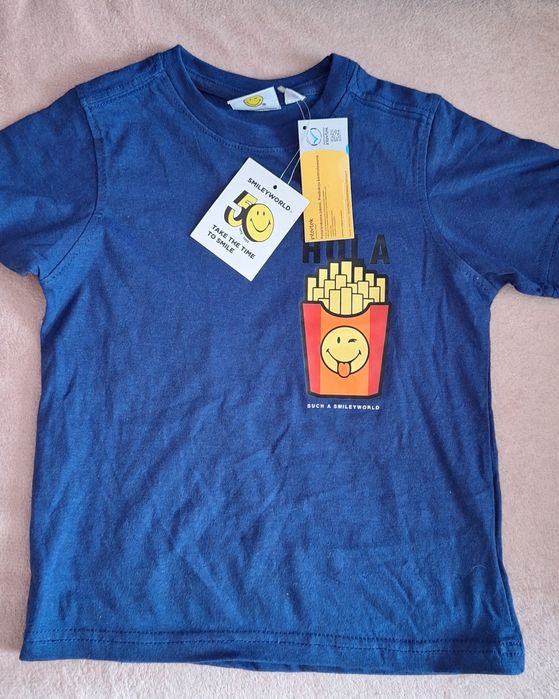 Zestaw - nowe spodnie dresowe i koszulka Smiley World 98/104