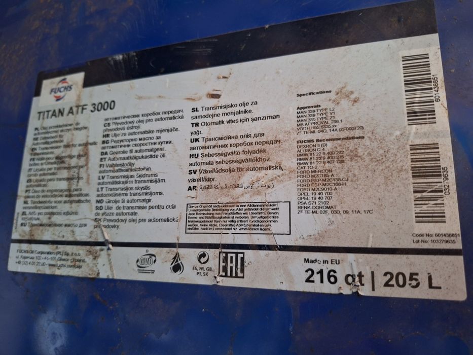 Olej Hydrauliczny FUCHS Titan ATF 3000 Dextron II