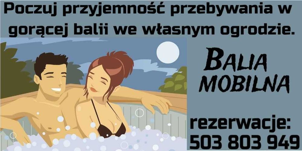 Balia mobilna gorąca bania relax w ogrodzie spa