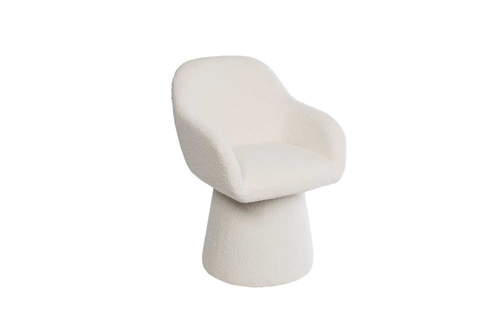 Obrotowe krzesło do jadalni z podłokietnikami tapicerowane Erica