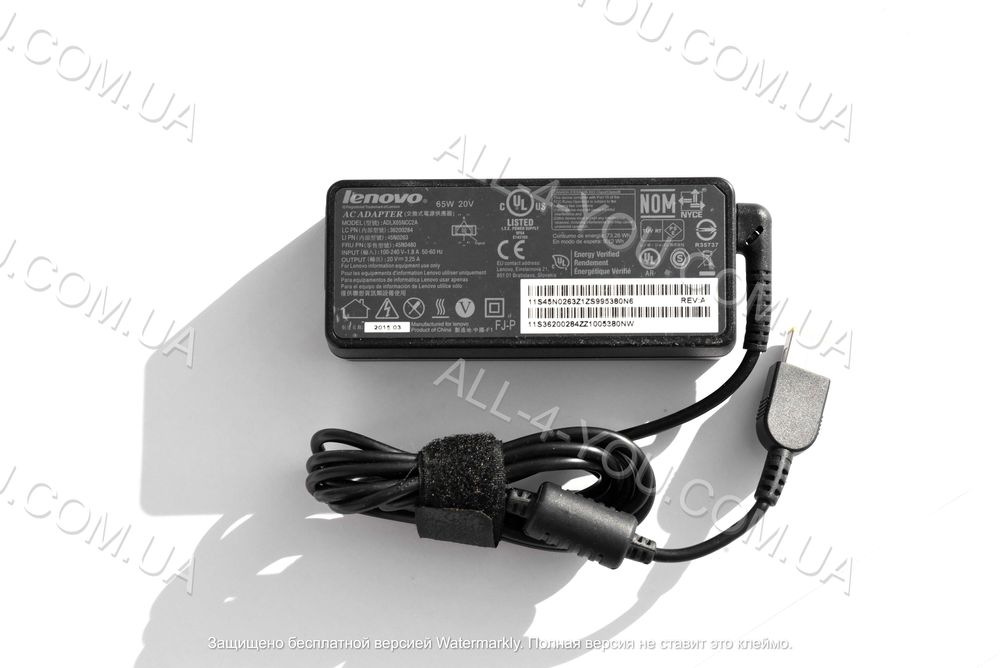 Блок живлення Lenovo  65w, 90w  20V  square (квадрат)   (USB + pin)