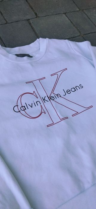 Розмір S Calvin Klein big logo sweatshirt жіночий білий світшот