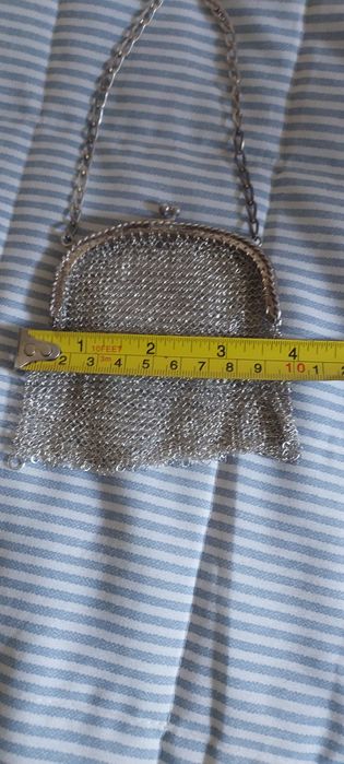 Bolsa em malha de prata