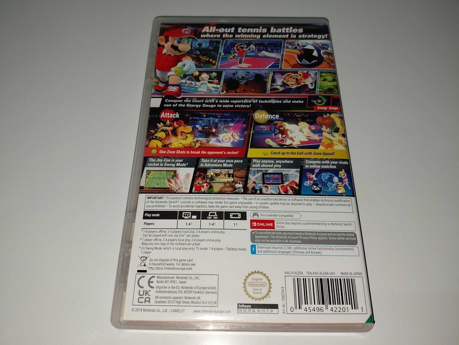 switch MARIO TENNIS ACES rodzinna 1-4 graczy tenis nintendo kardridż