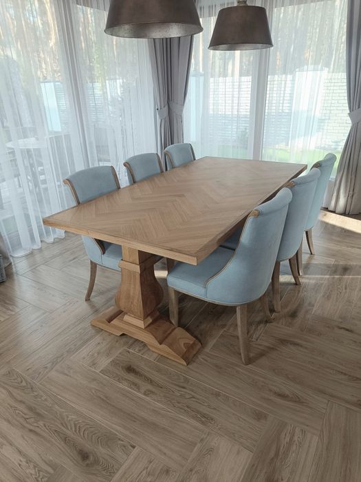 WYPRZEDAŻ Stół dębowy 200/100 blat jodełka dostępny ,model Baron