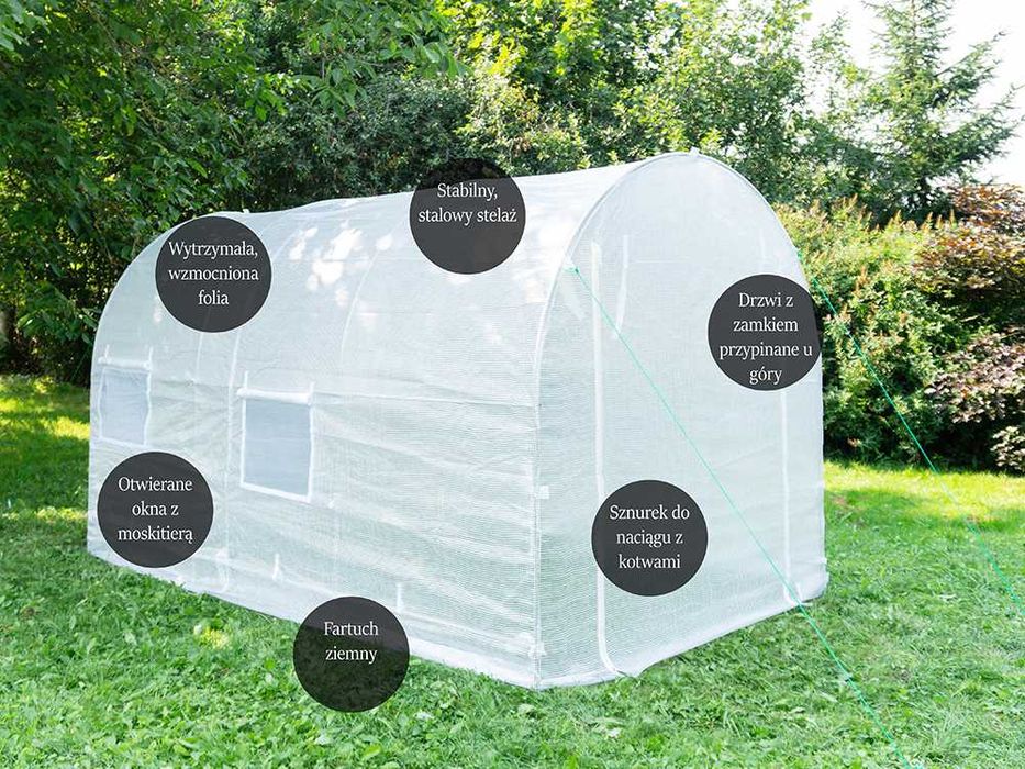 TUNEL FOLIOWY 3,5x2m foliówka foliowiec ogrodowy na warzywa pomidory